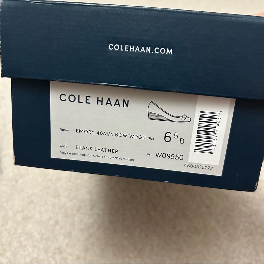 Cole Haan Emory Bow Wedge Pumps in Black Size 6.5B - Picture 10 of 11